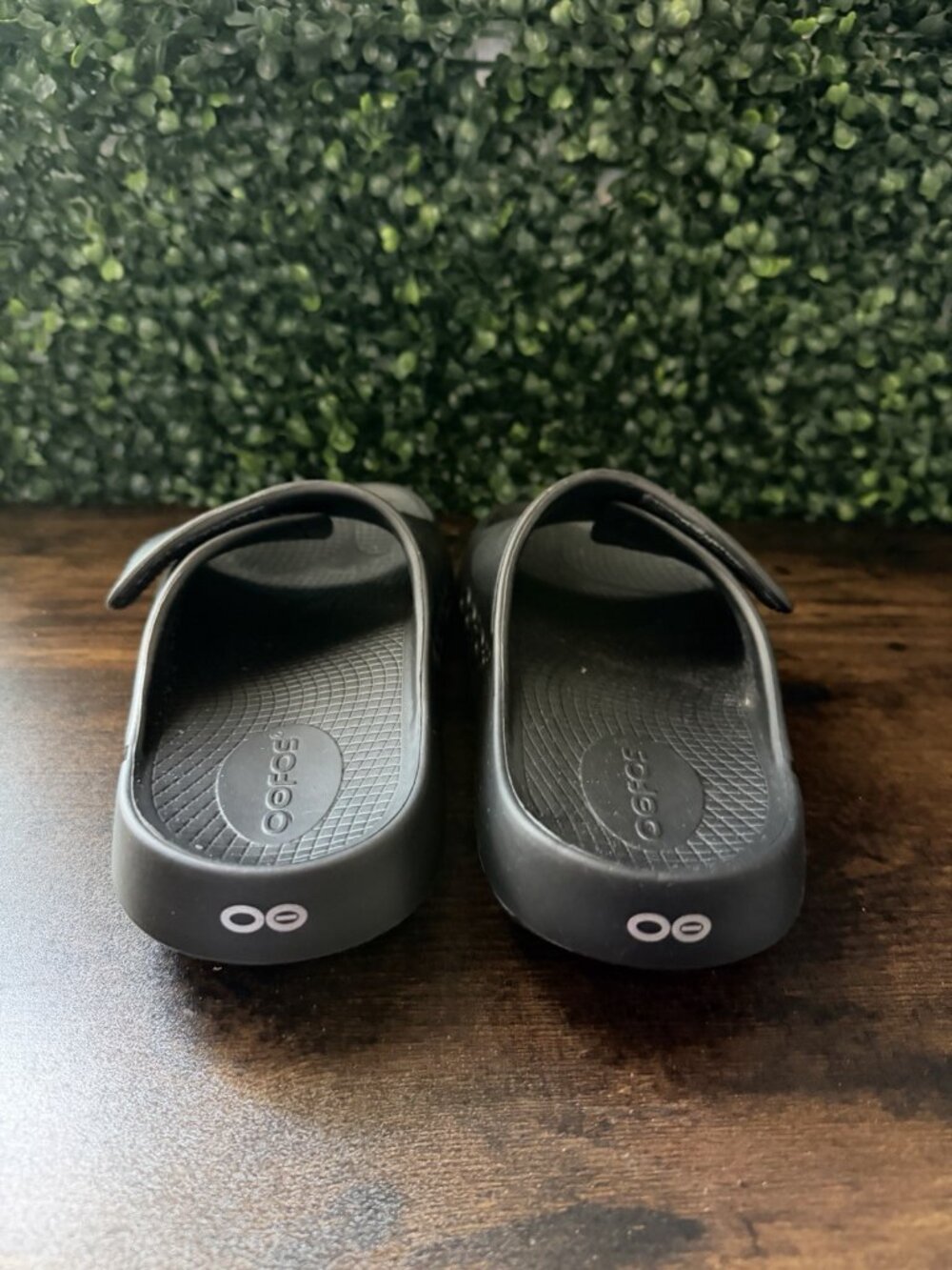 OOFOS OOahh Sport Flex Black Slide Sandals W7 M5 Adjustable Shoes - Picture 4 of 8
